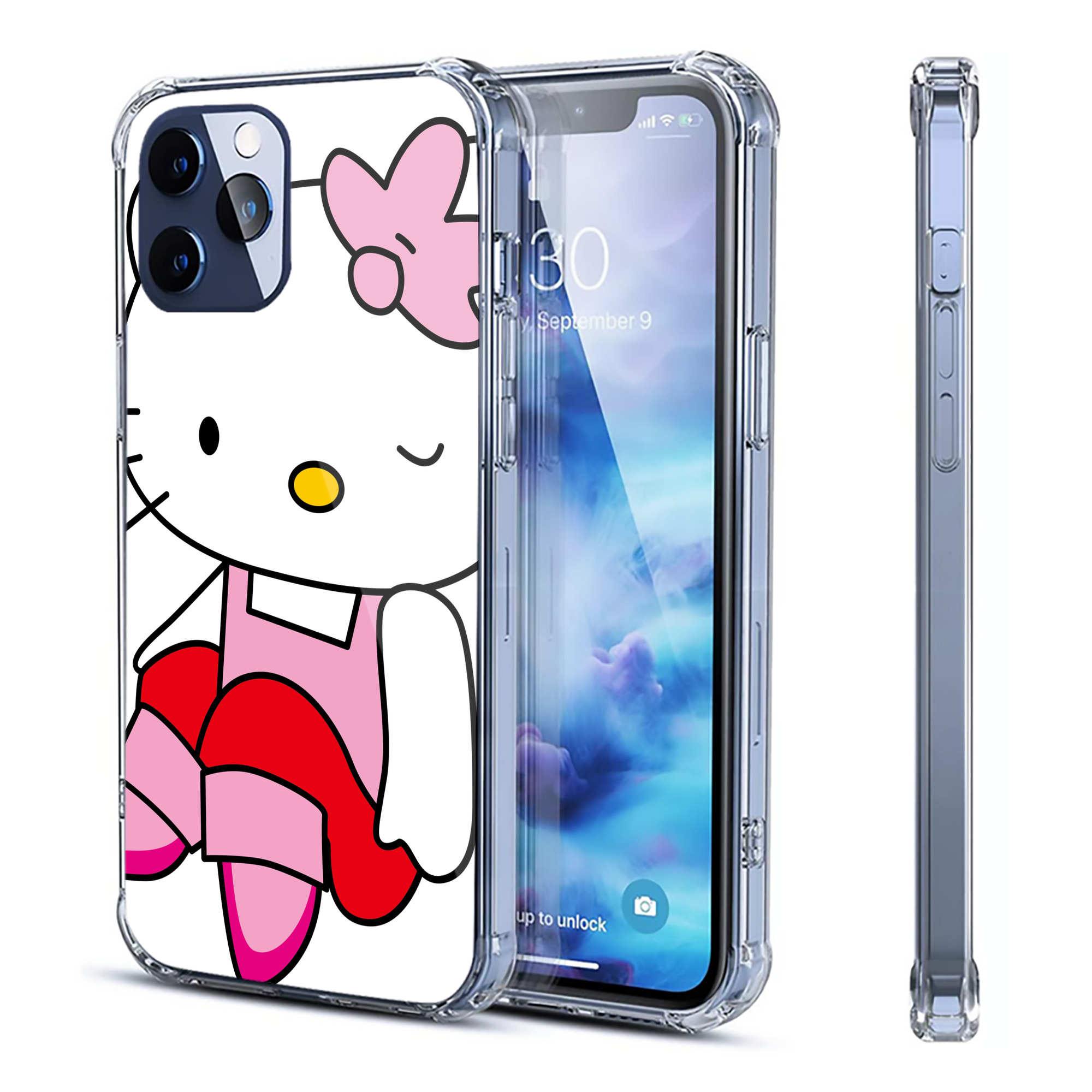 （画像用） Hello Kitty ハローキティ 【iPhone 12シリーズ対応】透明スマホケース（クリアソフトケース）